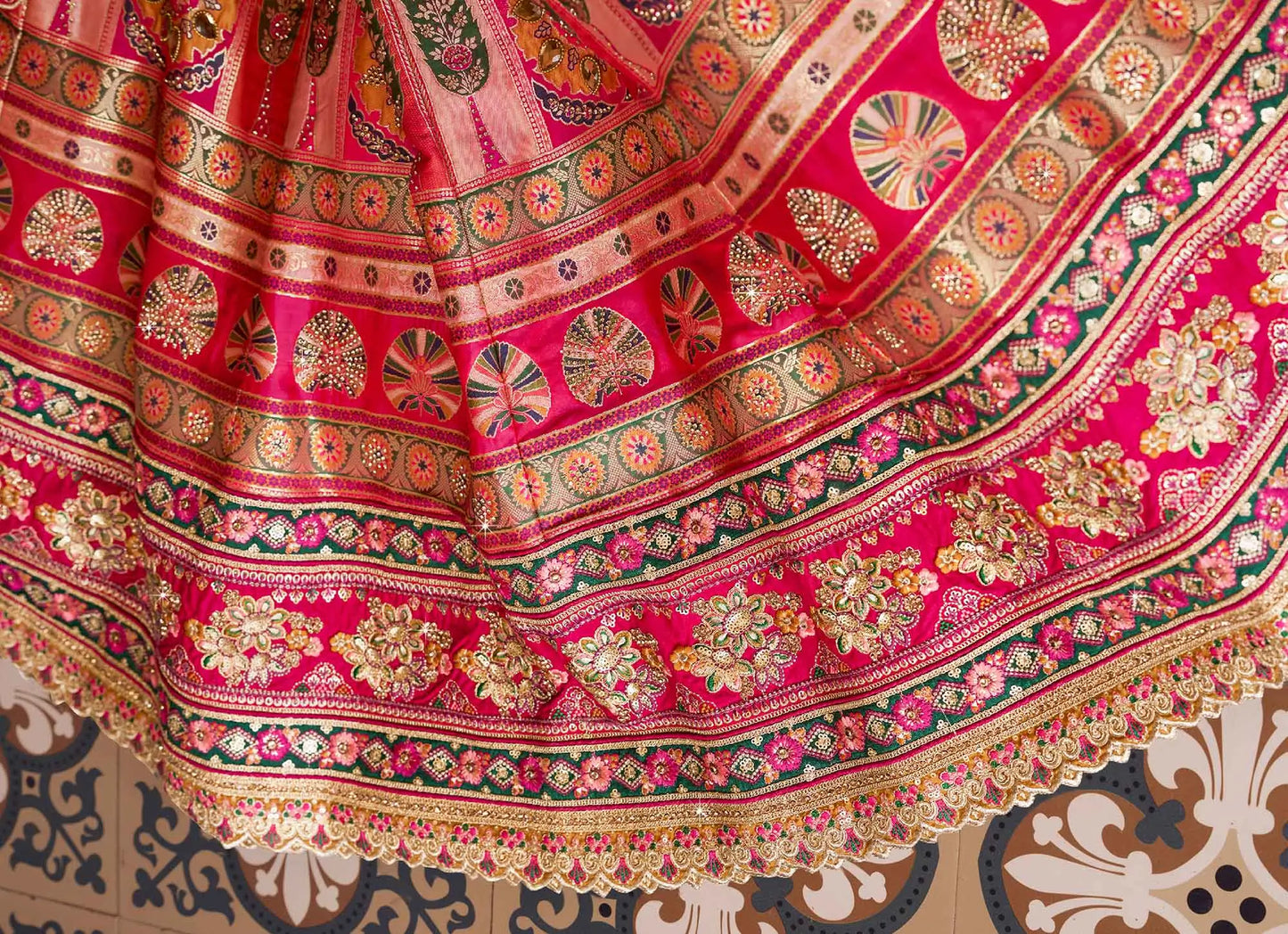 Trendy Banarasi Premium Silk Embroidery Lehenga