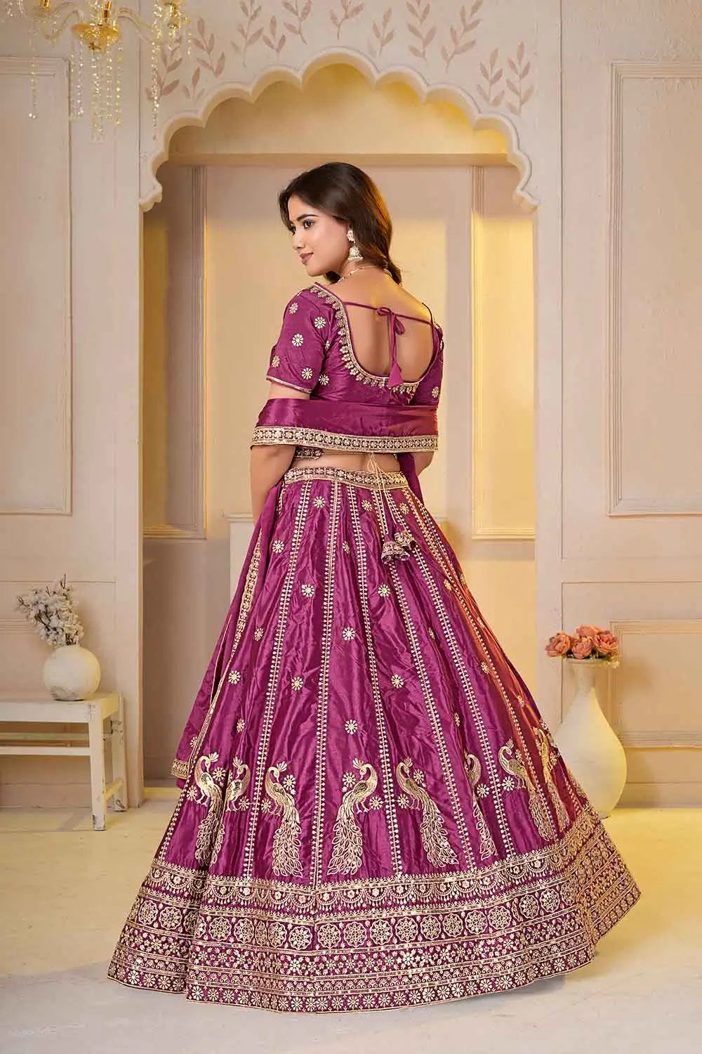 Regal Pink Sequins Embroidery Lehenga Choli