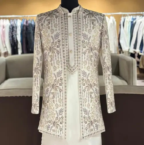 White Wedding 3 PCS Set With Embroidery Work