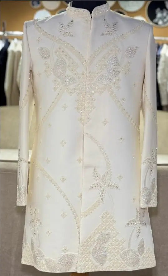 Cream Groom 3 PCS Set Embroidery Bead Work