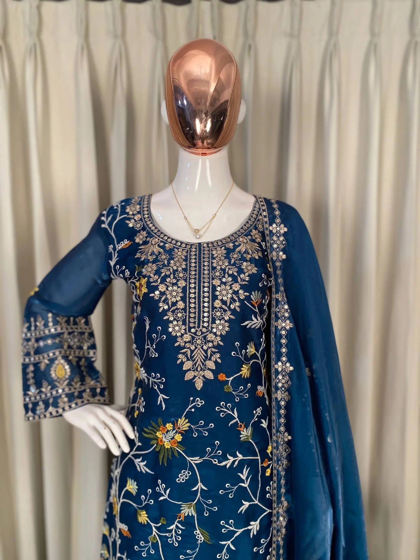 Dark Teal Jimmy Choo Embroidery Salwar Suit