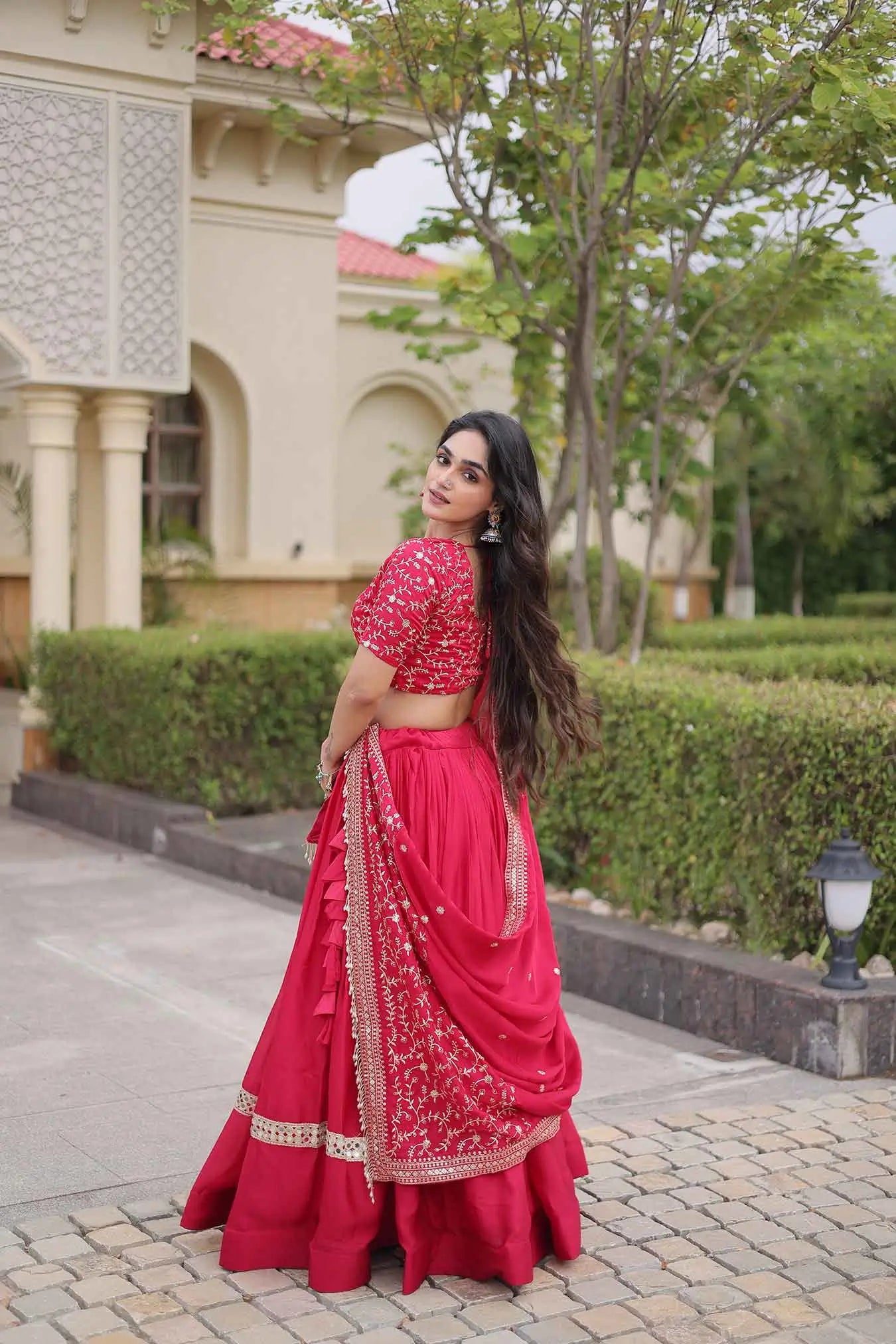 Pink Sequins Embroidery Work Lehenga Choli