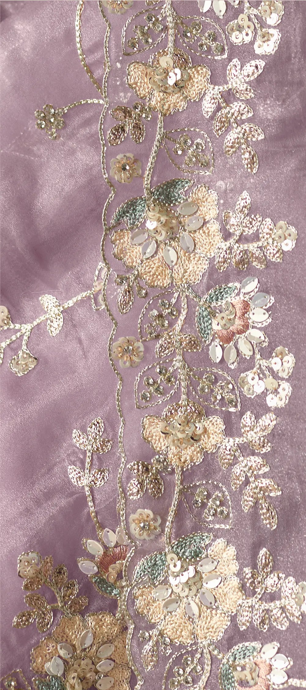 Lavender Fancy Embroidery & Stone Work Saree