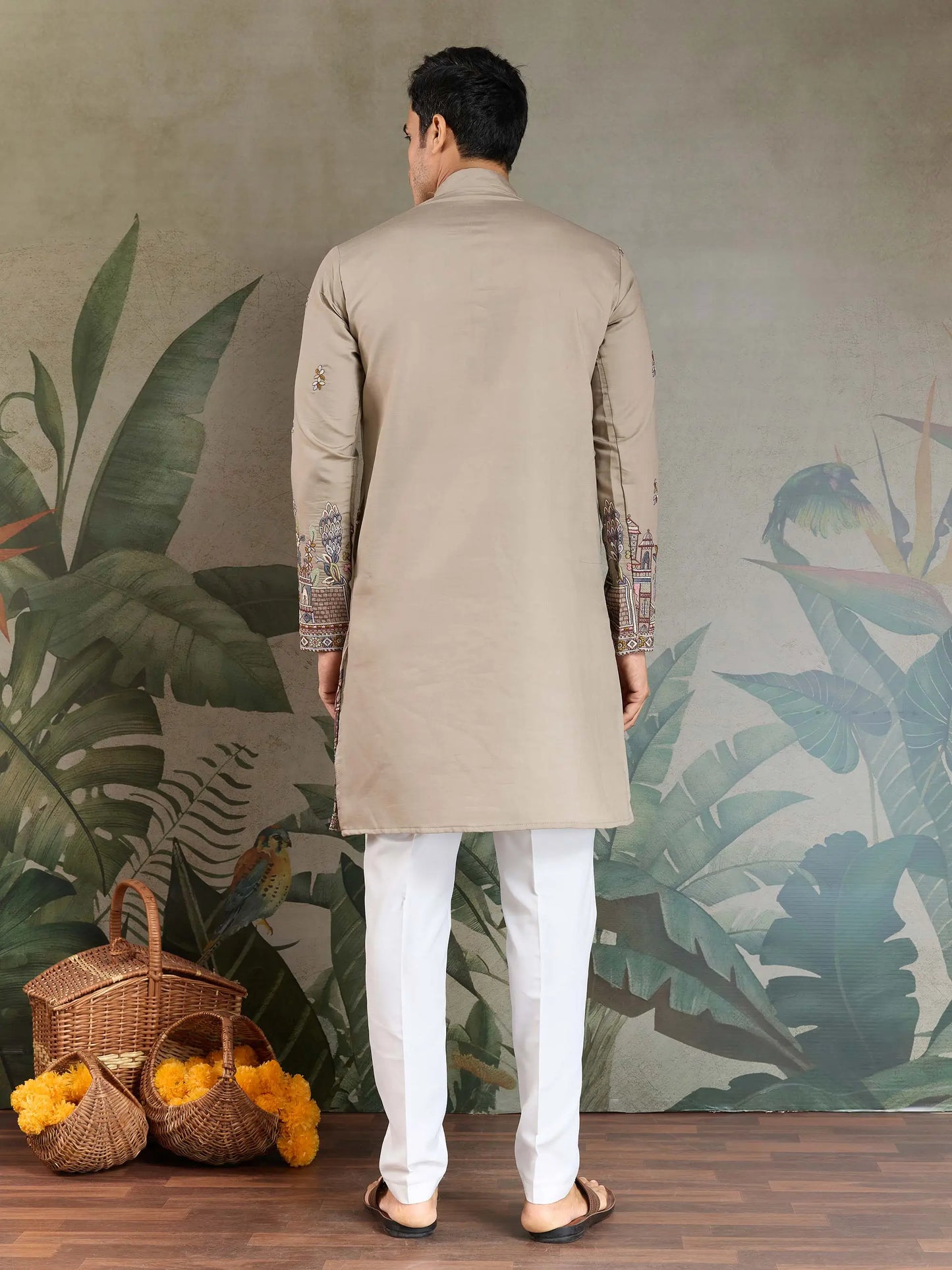 Ivory Viscose Silk Thread & Sequence Embroidered Work Kurta With Pant & Dupatta