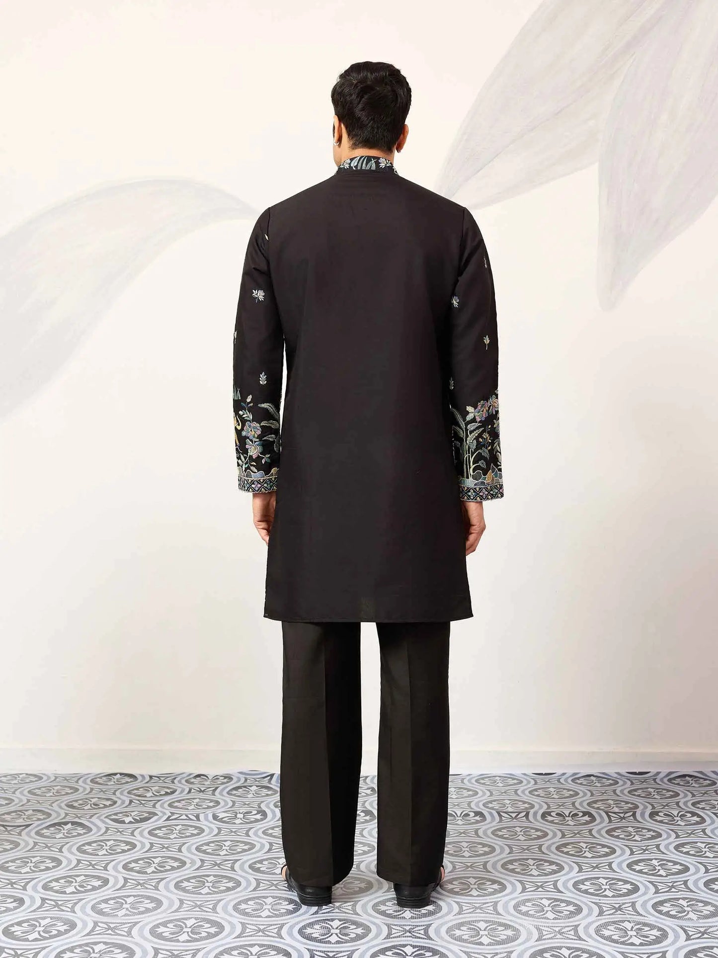 Black Embroidered Kurta Set