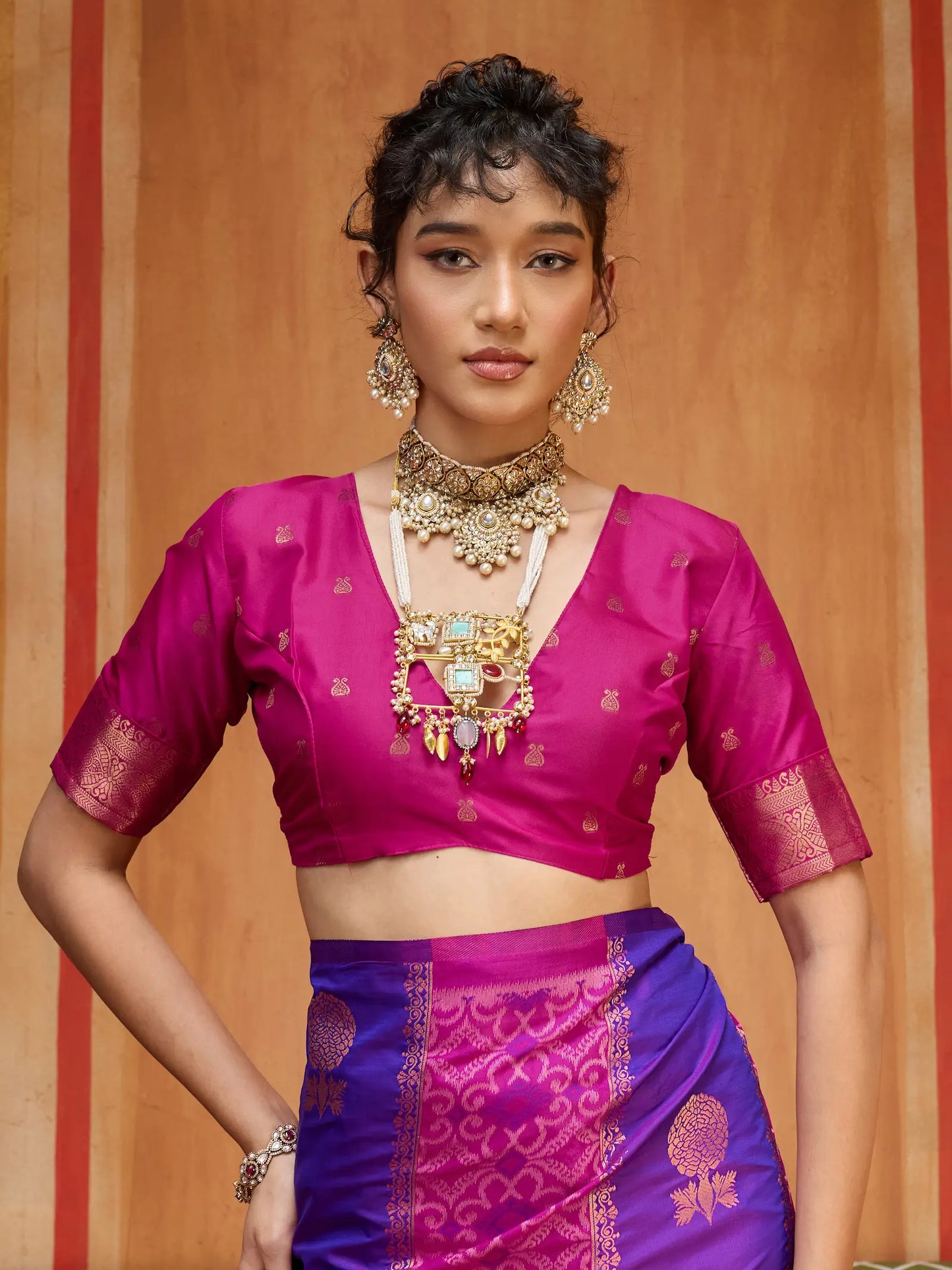 Iris Purple Handloom Silk Saree