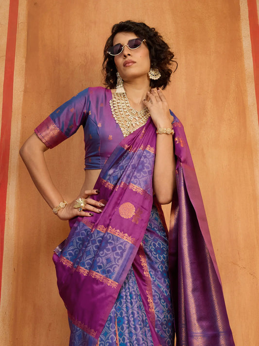Dark Magenta Handloom Silk Saree