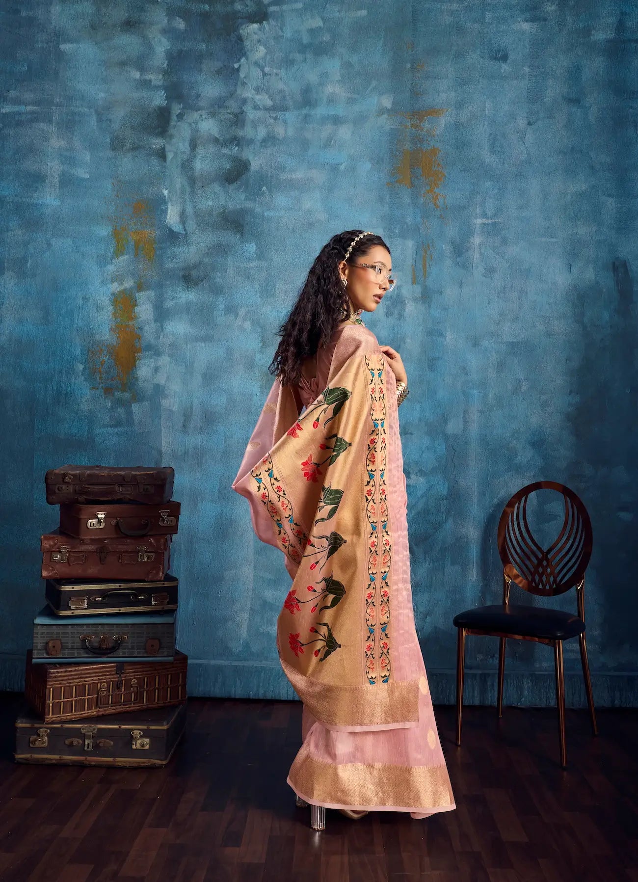 Sweet Pink Tissue Paithani Saree