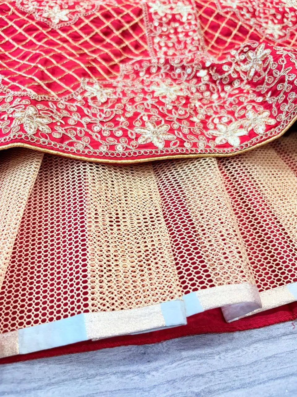 Red Designer Lehenga With Embroidery Dori Coding Zari Work And Heavy Sequins Work