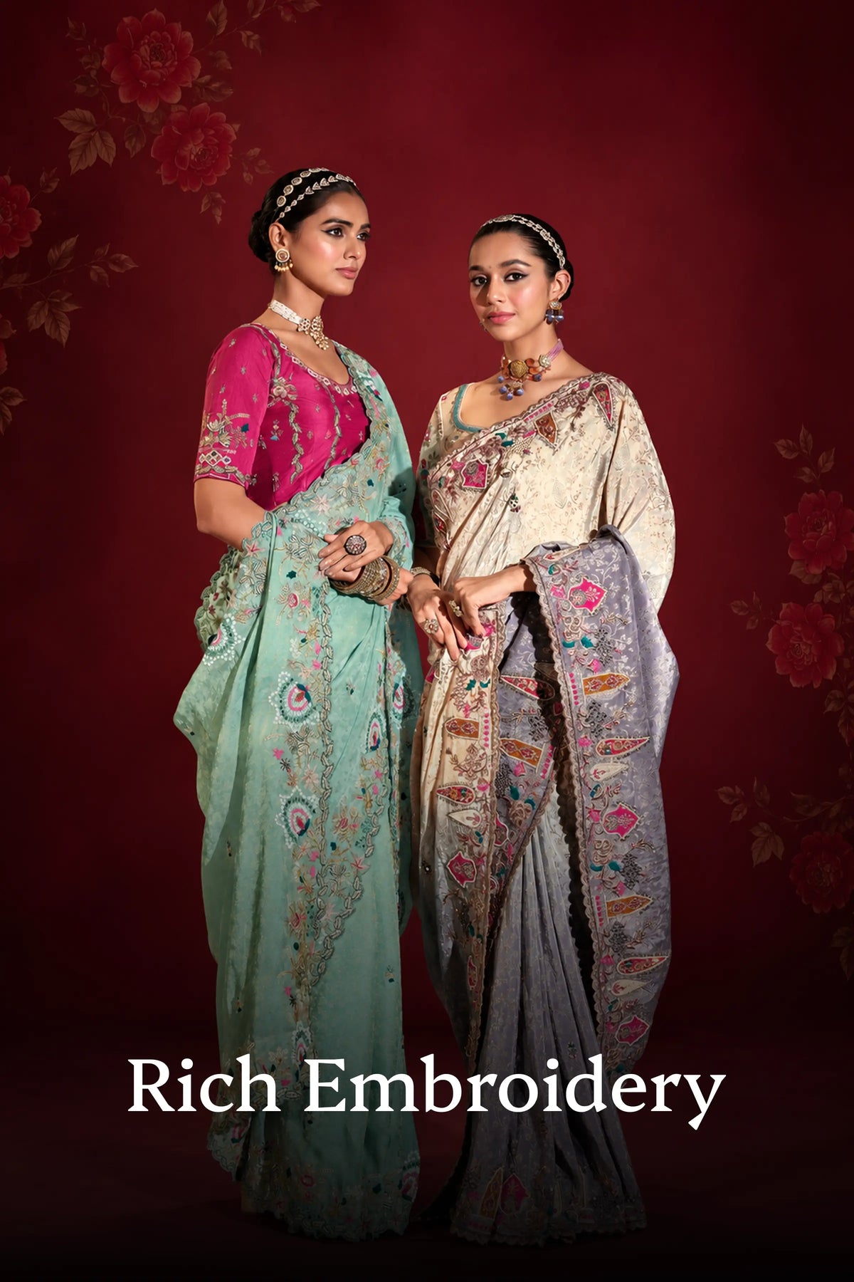 Rich Embroidered  Saree