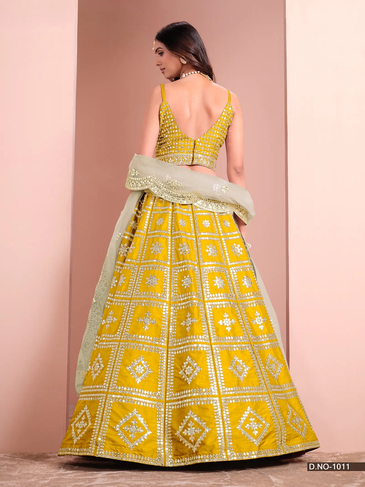 Yellow Art Silk Lehenga Choli With Thread And Sequins Work