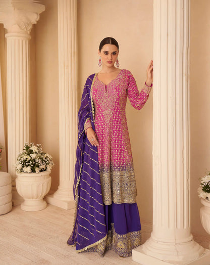Rani Pink Heavy Embroidery salwar suit