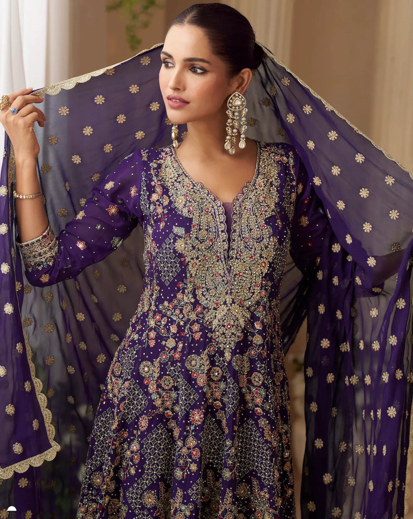 Deep Purple Heavy Embroidery salwar suit