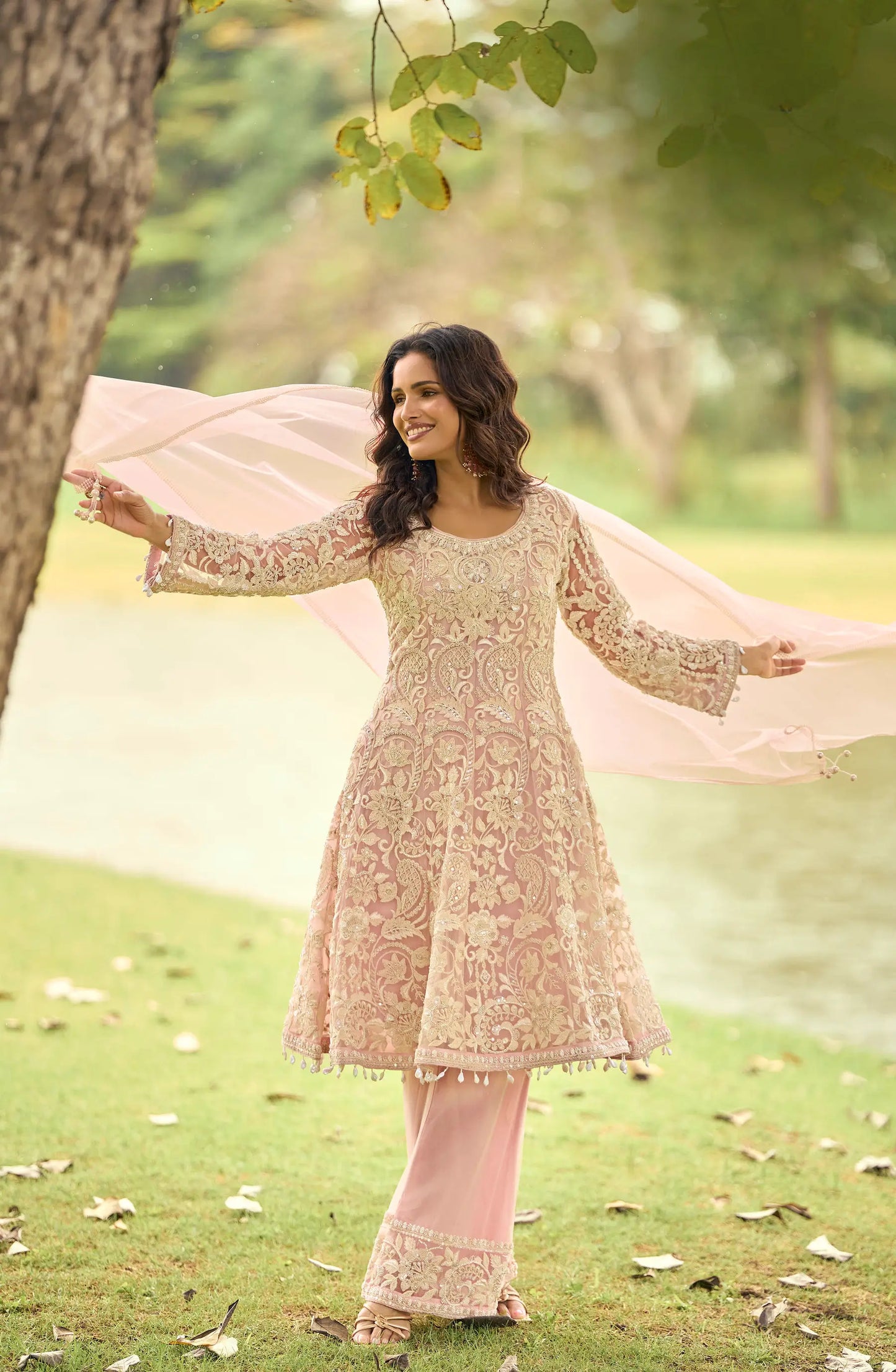 Blush Pink Heavy Embroidery Salwar Suit