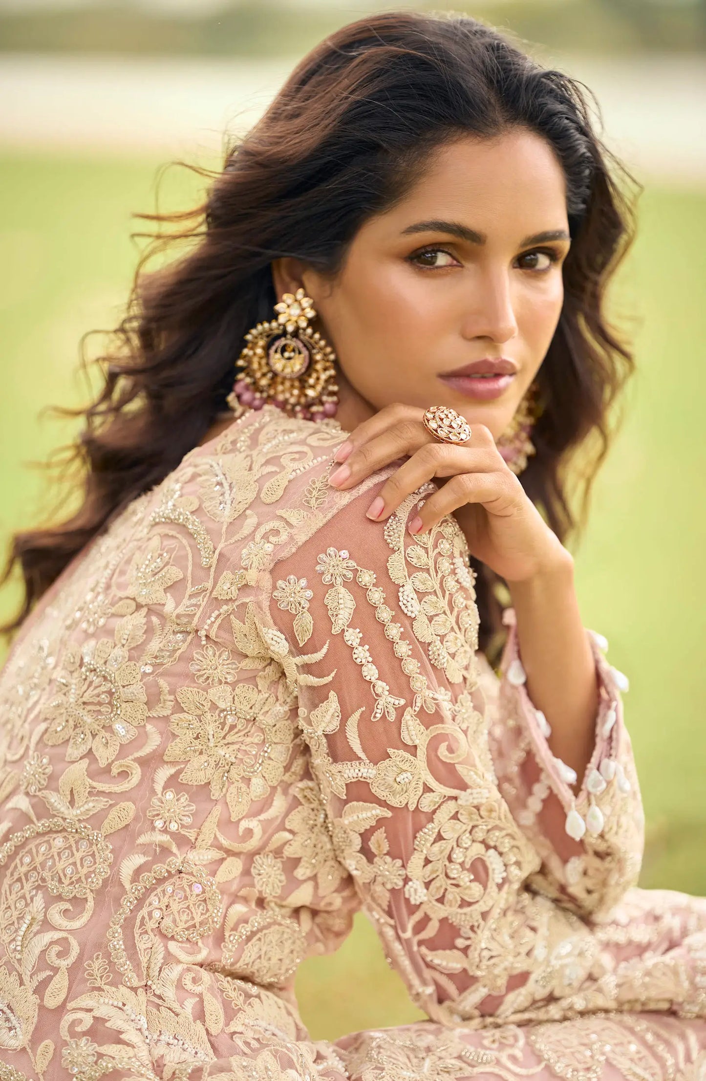 Blush Pink Heavy Embroidery Salwar Suit