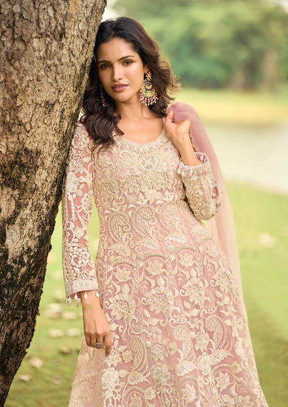 Blush Pink Heavy Embroidery Salwar Suit