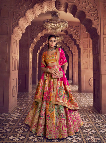 Designer Premium Banarasi Silk Embroidery Lehenga