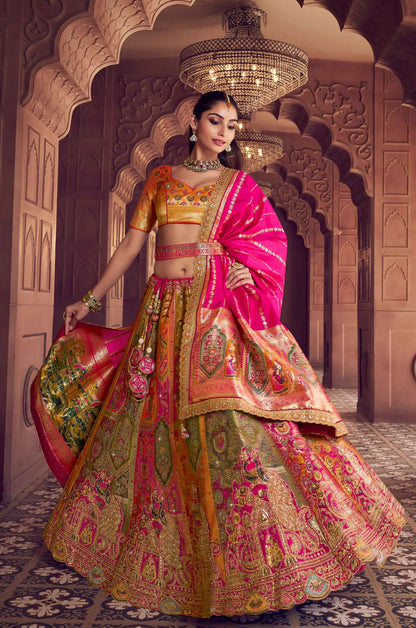 Designer Premium Banarasi Silk Embroidery Lehenga