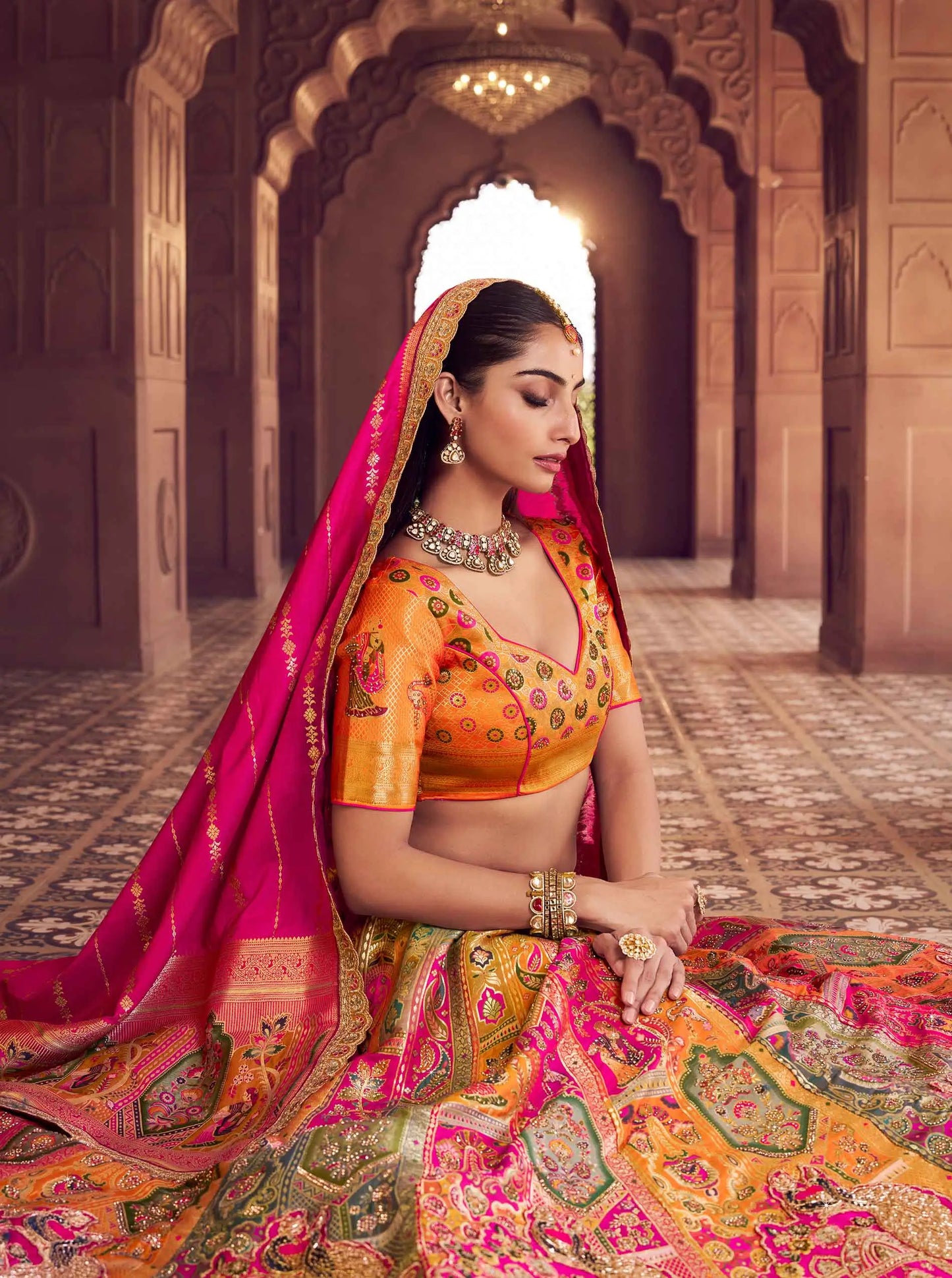 Designer Premium Banarasi Silk Embroidery Lehenga