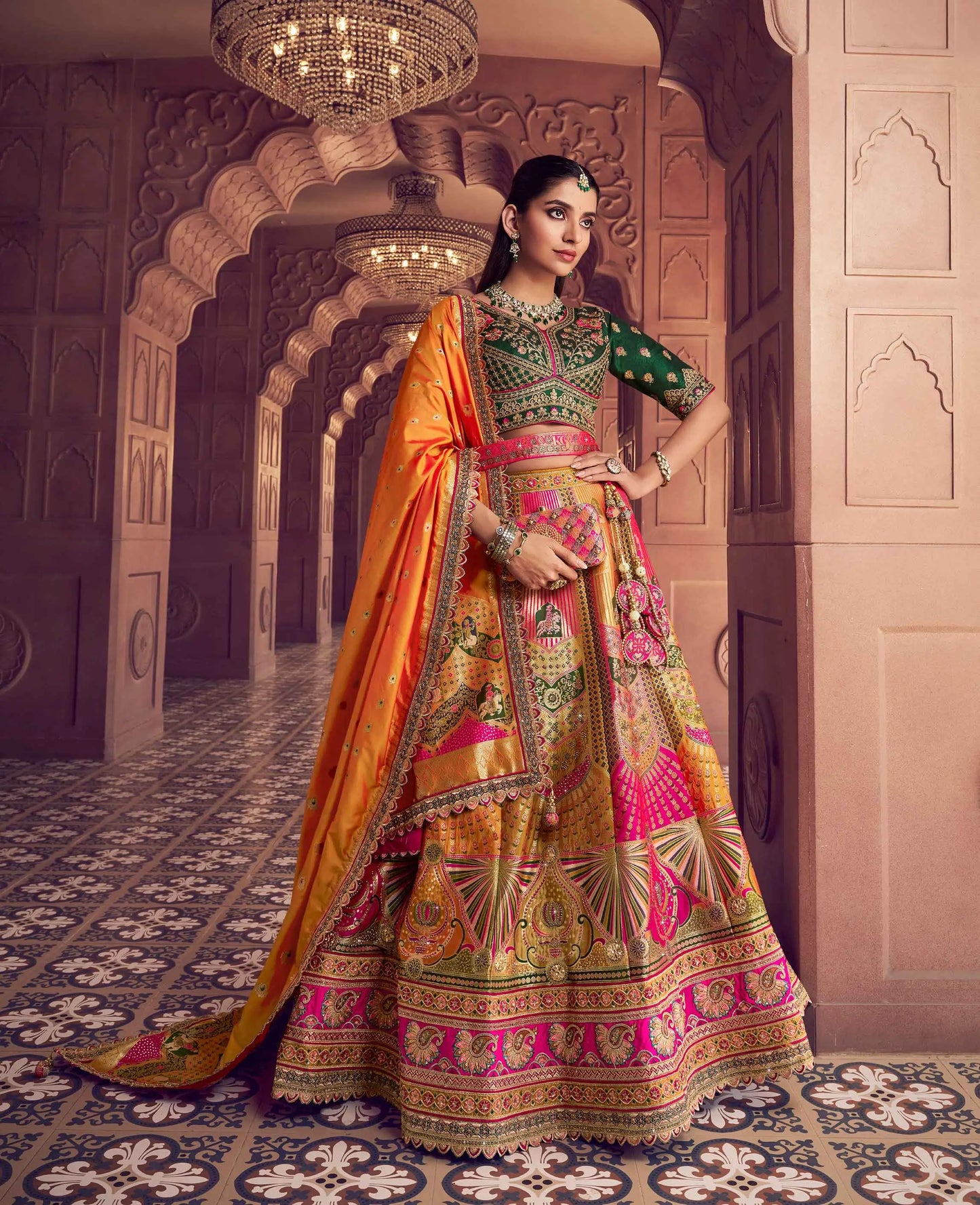 Awesome Premium Banarasi Silk Embroidery Lehenga