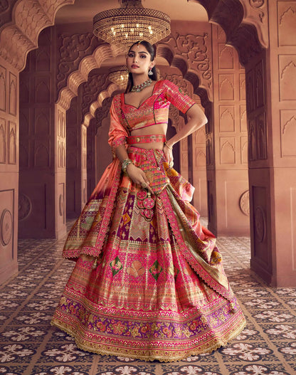 Designer Banarasi Premium Silk Embroidery Lehenga