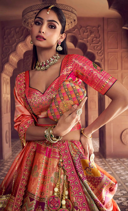 Designer Banarasi Premium Silk Embroidery Lehenga