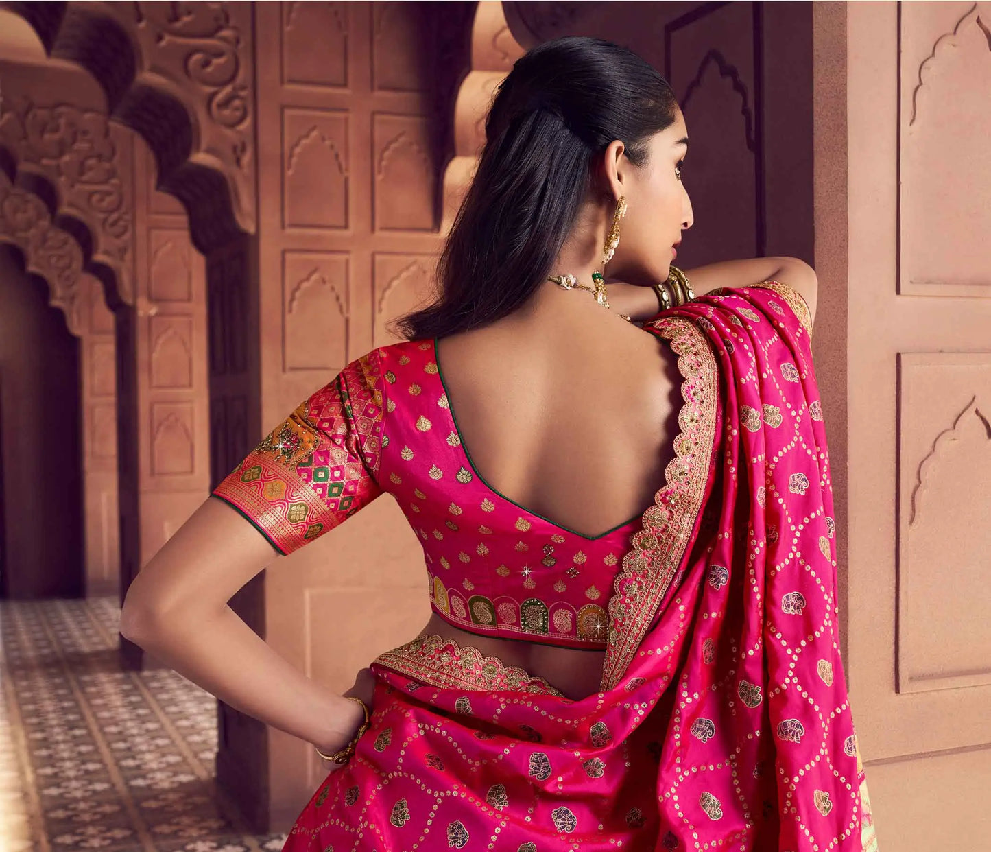 Designer Premium Silk Banarasi Embroidery Lehenga