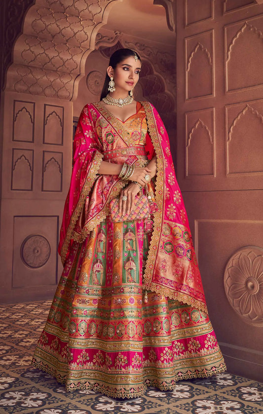 Trendy Premium Banarasi Silk Embroidery Lehenga