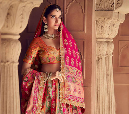 Trendy Premium Banarasi Silk Embroidery Lehenga