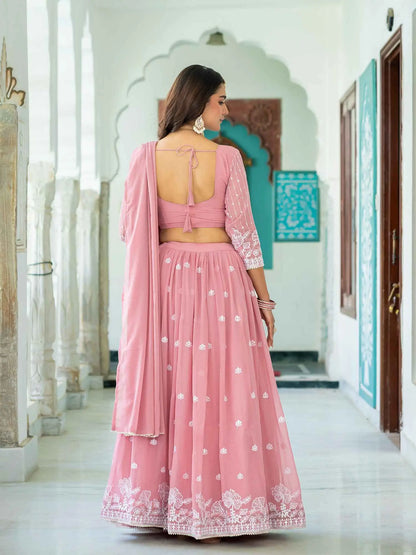 Light Pink Embroidered Lehenga Choli