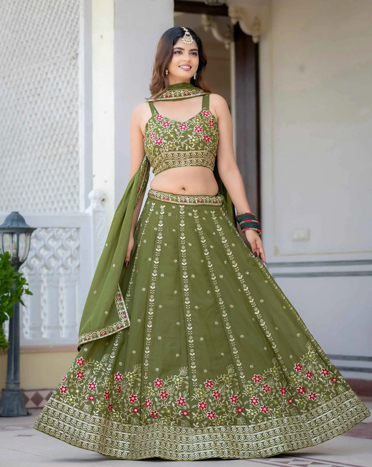 Perrot Embroidery Work Lehenga Choli
