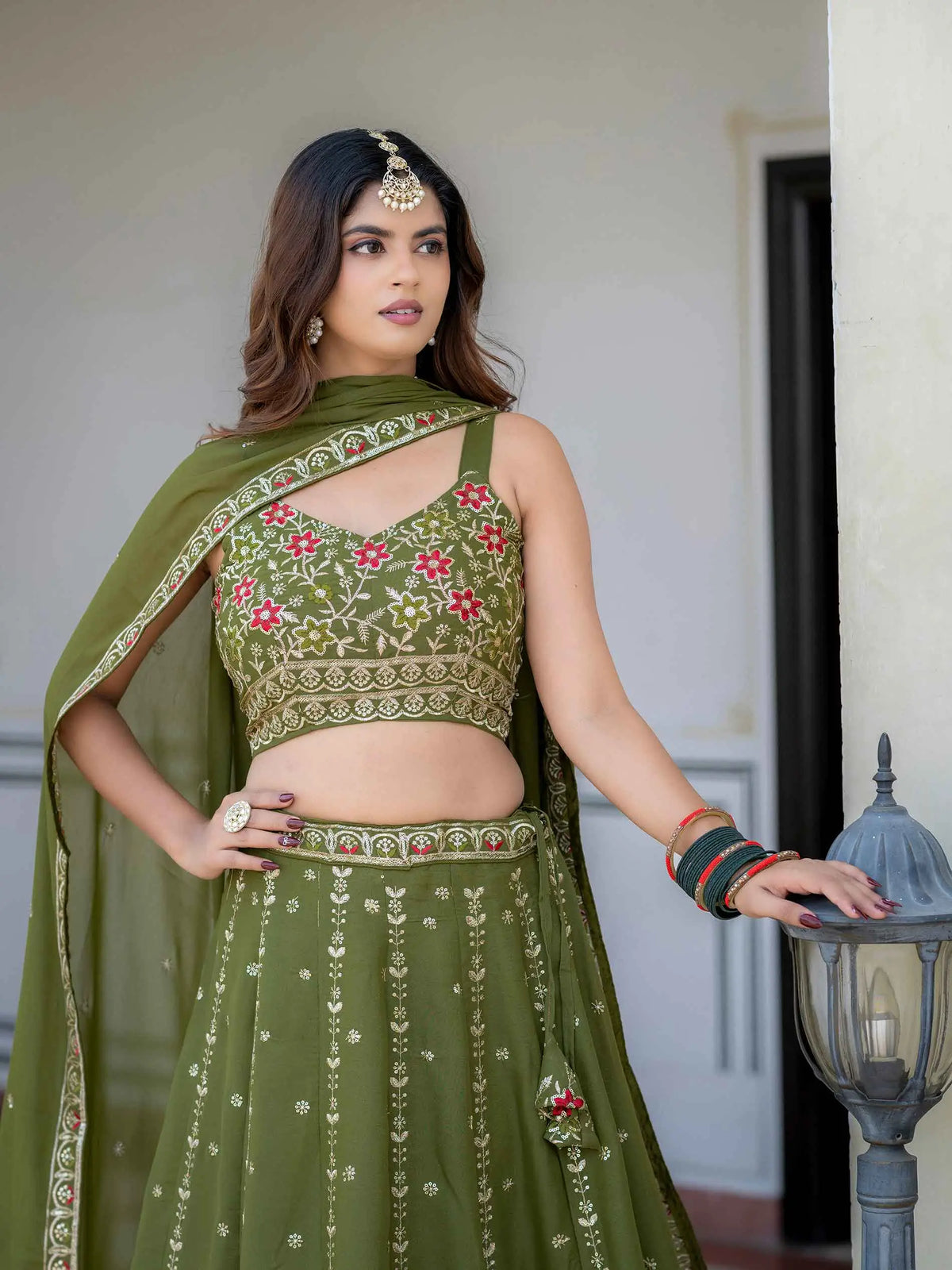 Perrot Embroidery Work Lehenga Choli