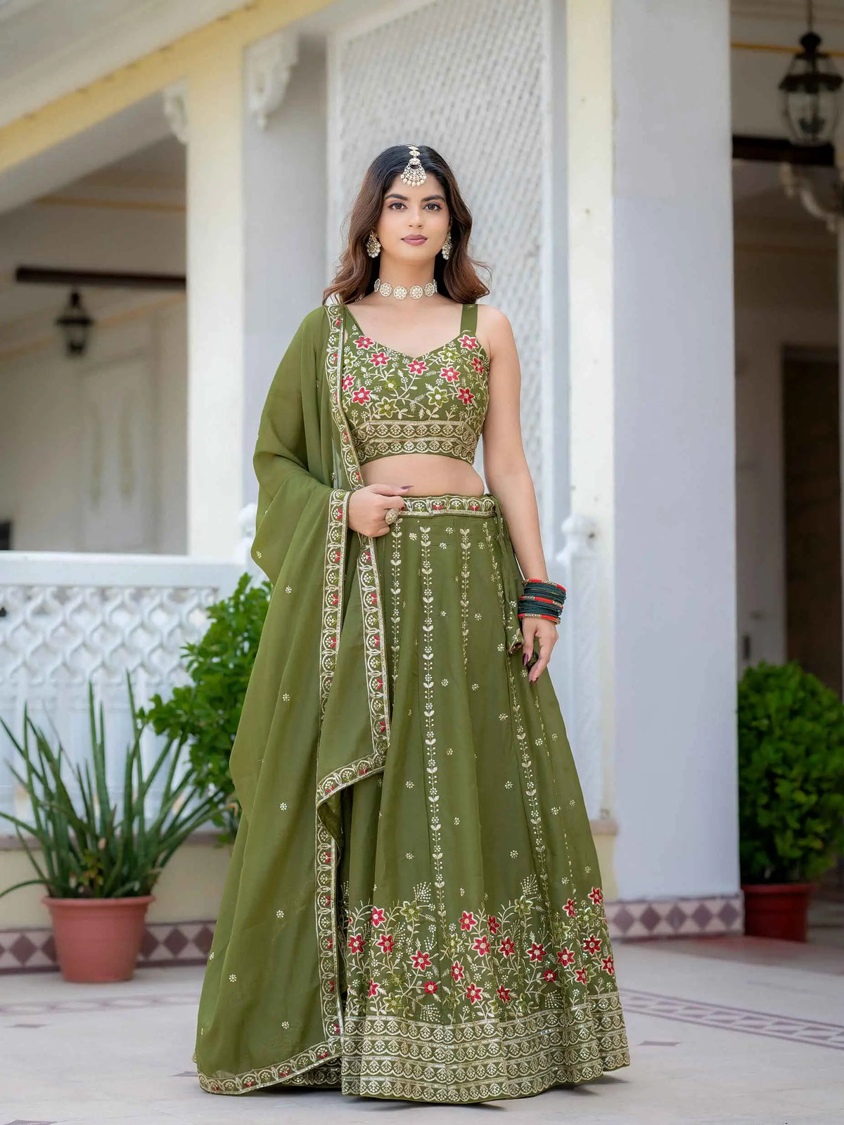 Perrot Embroidery Work Lehenga Choli