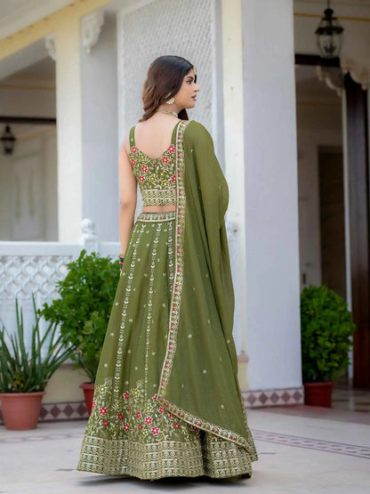 Perrot Embroidery Work Lehenga Choli