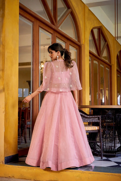 Pastel Pink Allnen Crush Indo-Western Set
