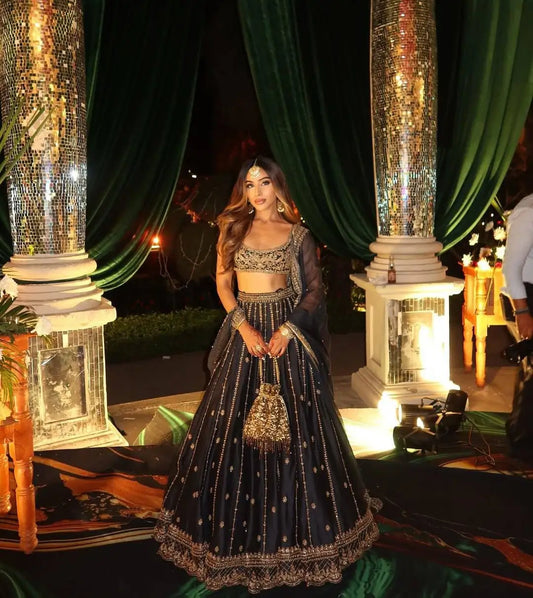 Black Designer Embroidered Lehenga Choli