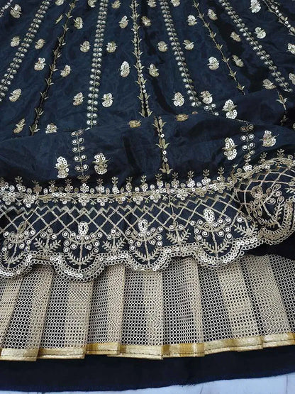 Black Designer Embroidered Lehenga Choli