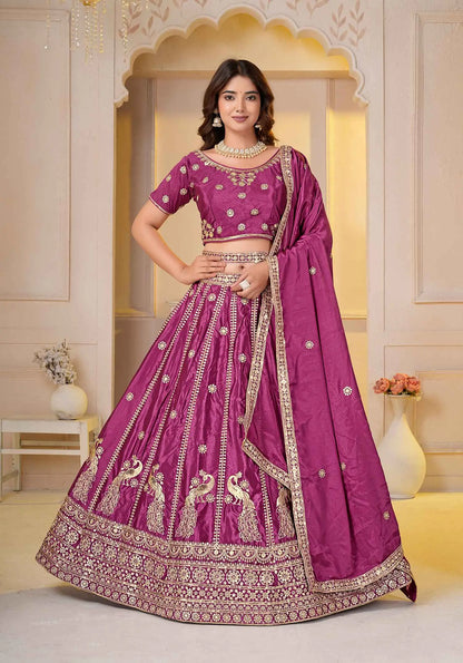 Regal Pink Sequins Embroidery Lehenga Choli