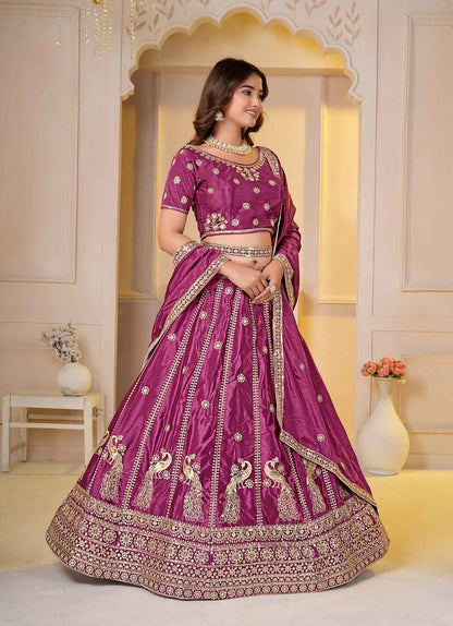 Regal Pink Sequins Embroidery Lehenga Choli