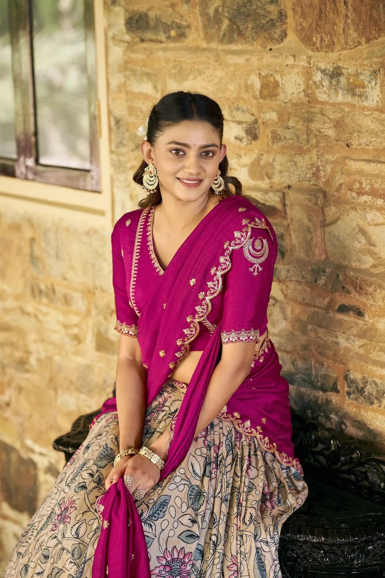 Light Beige Kalamkari Lehenga Choli