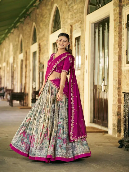 Light Beige Kalamkari Lehenga Choli