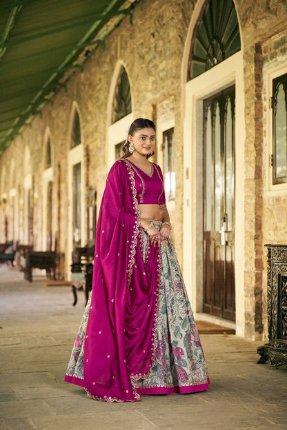 Light Beige Kalamkari Lehenga Choli