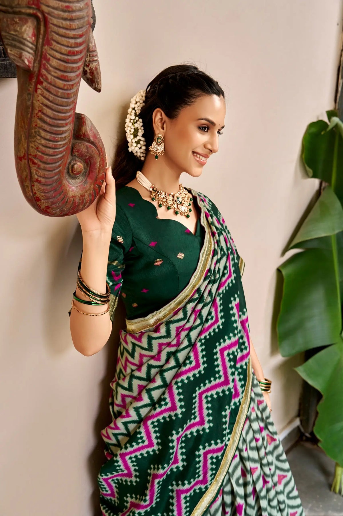 Green Pooja Wear Traditional Lehenga Choli
