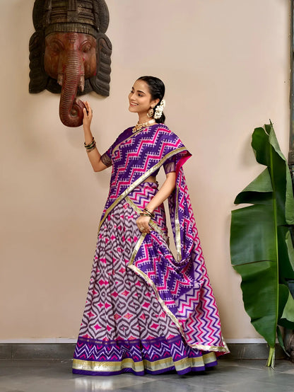 Purple Pooja Wear Traditional Lehenga Choli