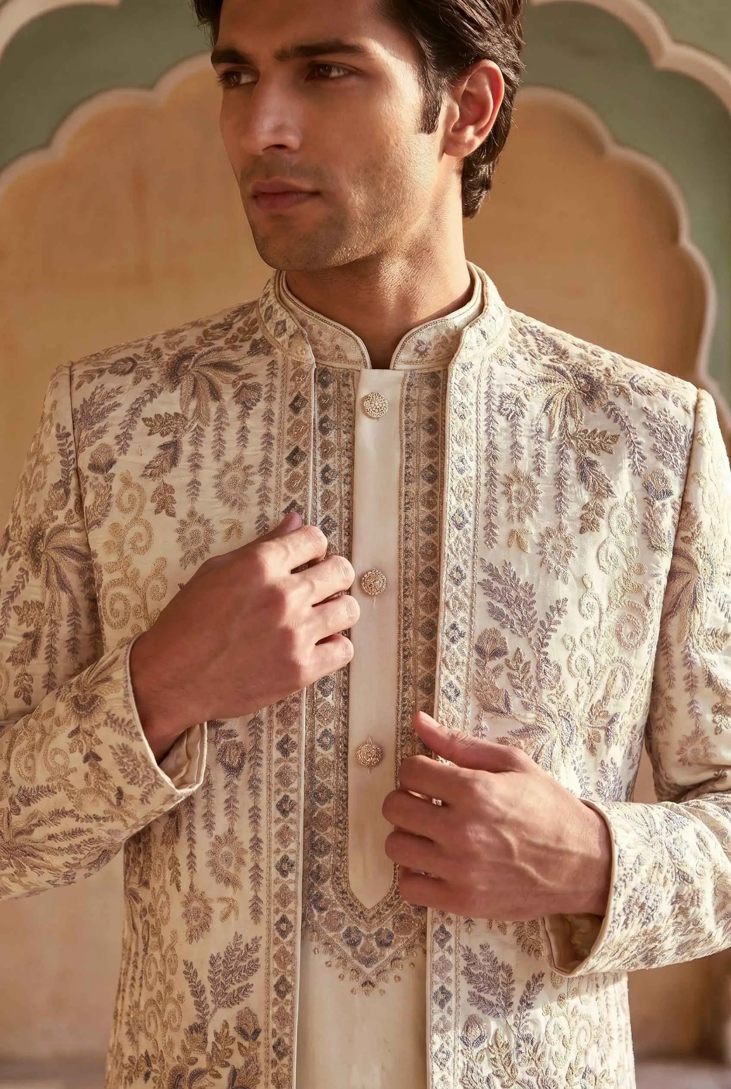 White Wedding 3 PCS Set With Embroidery Work