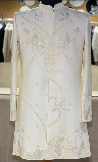 Cream Groom 3 PCS Set Embroidery Bead Work
