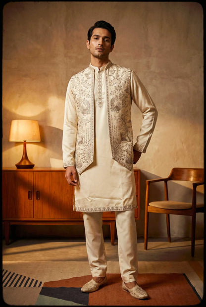 Light Pink Embroidery Work 3 PCS Set