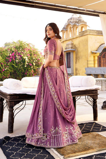 Lavender Chocolate Crush Embroidery Lehenga Choli