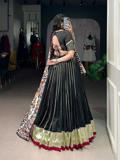 Black Navratri Lehenga Choli With Lace Touch Up