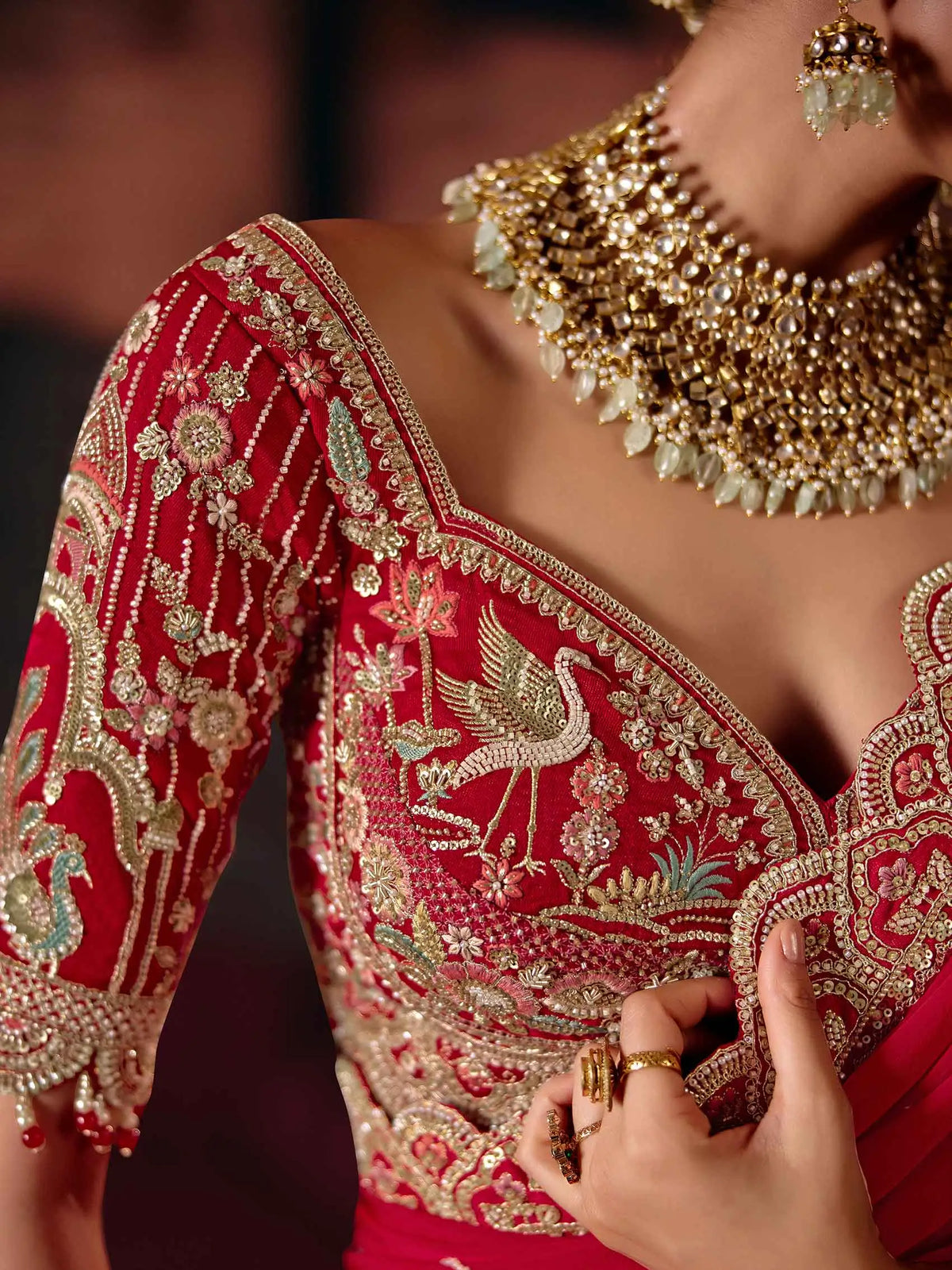 Heritage Red Bridal Lehenga & 2 Dupatta
